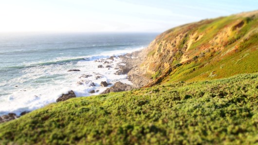 Looking north along the coast, from the north side of the trailhead. 